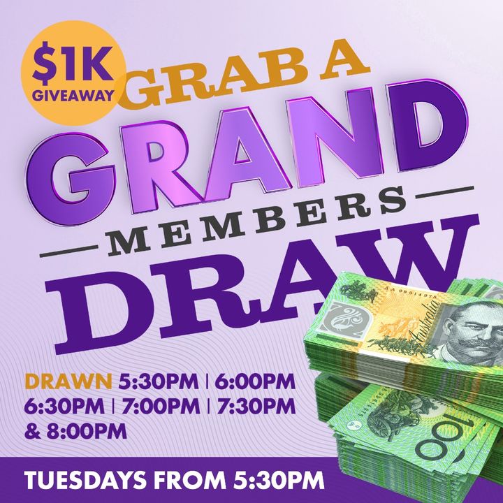 Featured image for “Join us at the club this Tuesday for our “Grab a Grand” Members Draw!”