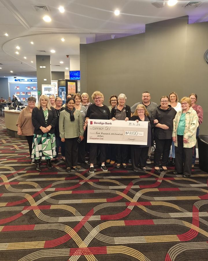 Featured image for “The Shepparton Club is so happy to be able to present CONNECT GV with a cheque for $4100 which will assist with much needed gym, sensory equipment and the purchase of a new trike. Thanks for a great night!”