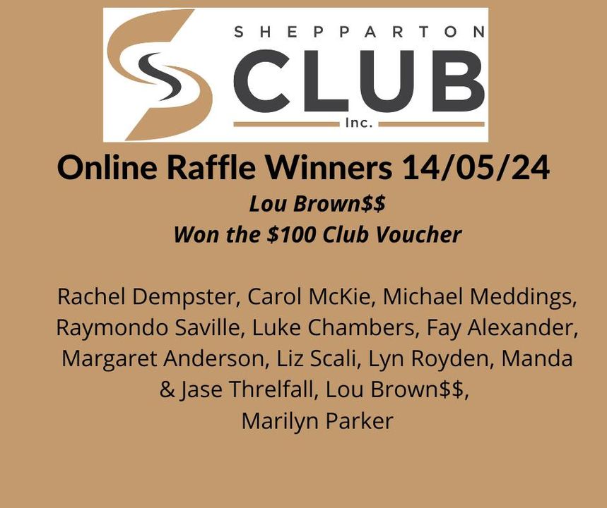 Featured image for “Congratulations to all our online Raffle winners from Last night. Remember to call into the club to pick up or contact reception on 0358314488 from 9am.”