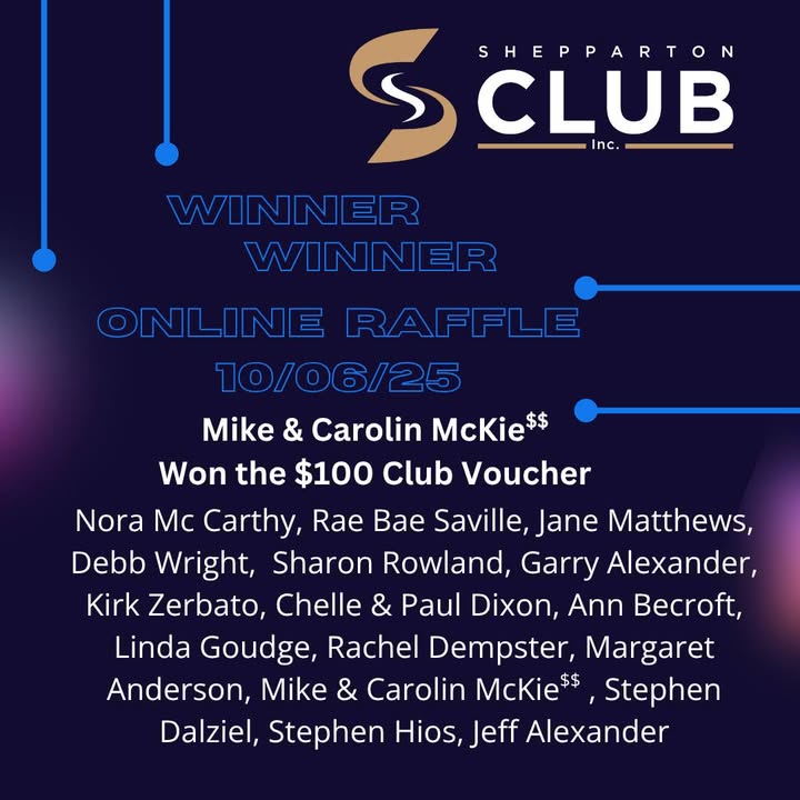 Featured image for “Club Raffle Winners: Claim Your Prizes at Shepparton Club”