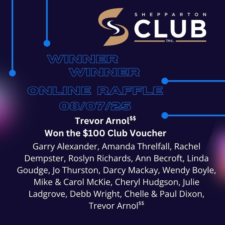 Featured image for “Club Raffle Winners: Exciting Prizes Await at Shepparton Club”