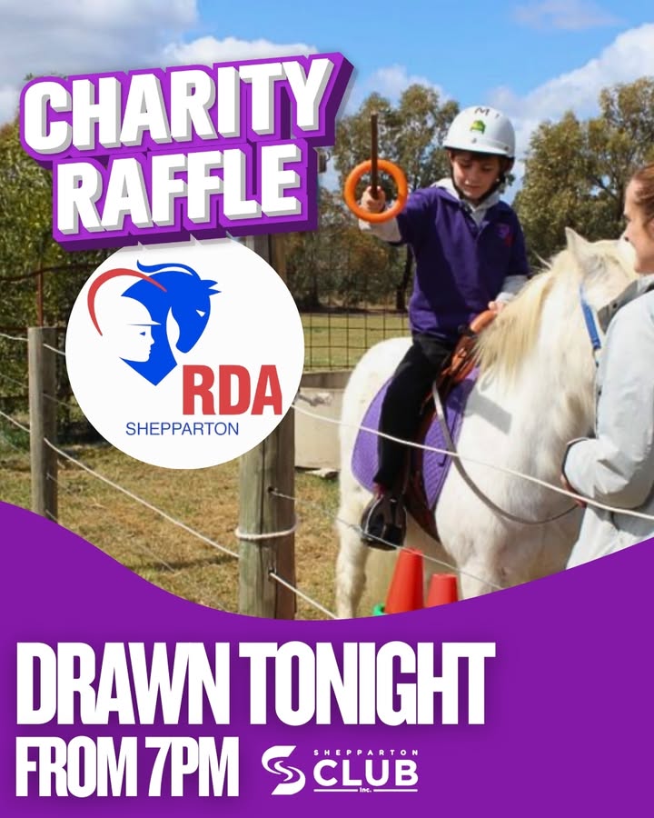 Featured image for “Last Chance: Charity Raffle Supporting RDA Shepparton at Shepparton Club”