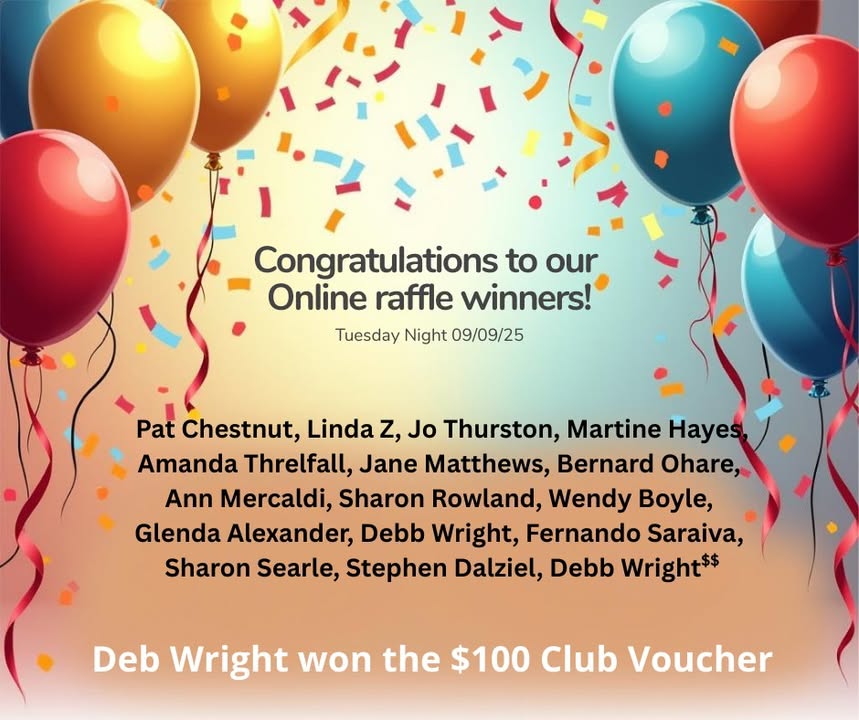 Featured image for “Club Raffle Winners: Deb Wright Wins $100 Voucher at Shepparton Club”