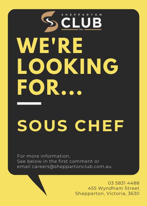 Featured image for “Join Our Team as a Sous Chef at Shepparton Club”