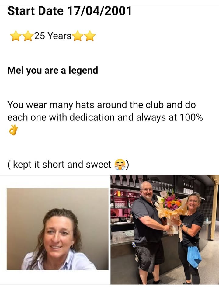 Featured image for “Congratulations to Melissa Hinchcliffe on 25 Years at Shepparton Club”