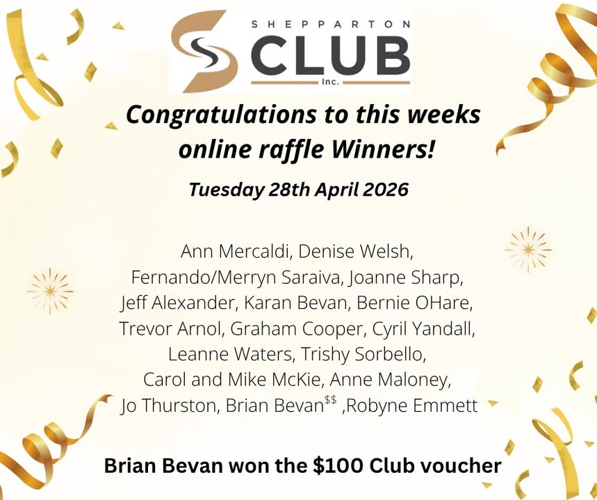 Featured image for “Online Raffle Winners – Tuesday 28th April 2026”