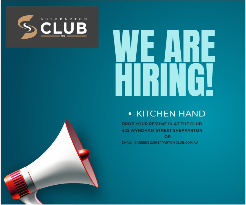 Featured image for “Kitchen Hand Position Available at Shepparton Club”