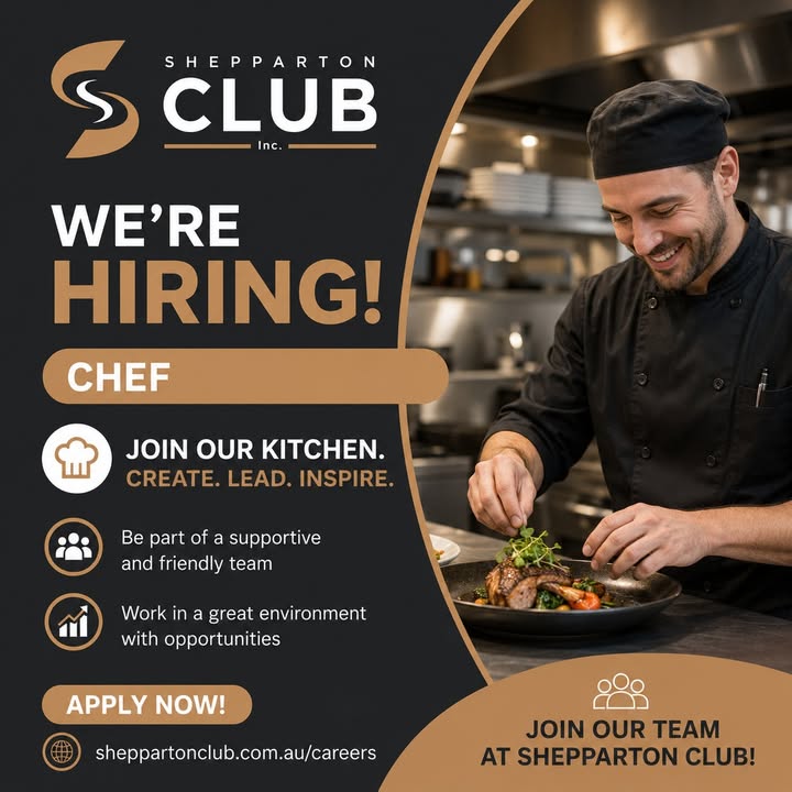 Featured image for “We’re Hiring a Full Time Chef at Shepparton Club”