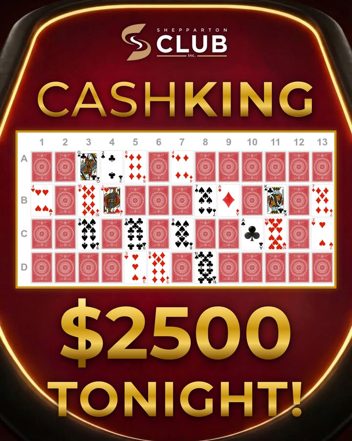 Featured image for “CashKing Jackpot Hits $2,500 Tonight at Shepparton Club”