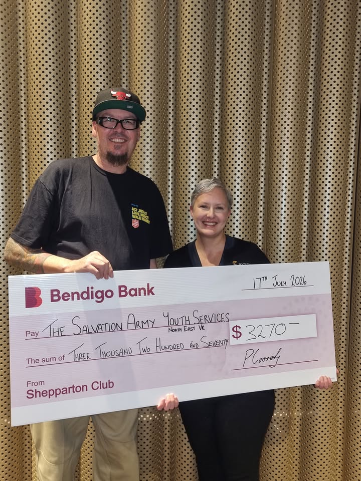 Featured image for “Shepparton Club Donates $3,270 to Salvation Army Youth Services”